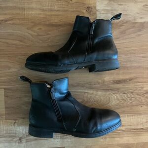 Xena Black Leather Steel Toe Boots